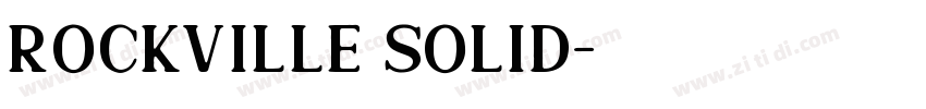 Rockville Solid字体转换